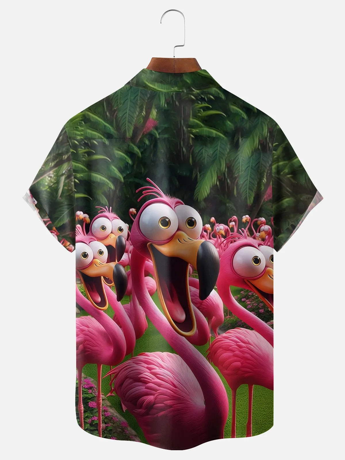 Flamingo Funny Shock Art Hawaiian Golf Shirt,  Men's Golf Shirt, Tropical Vibe Funny Golf Shirt