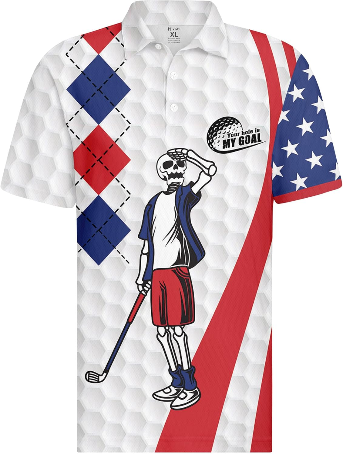 Funny Swing Polo Shirtmerican Flag Shirt Patriotic Golf Polo Shirtlf Gift For Men, Golf Shirts For Men