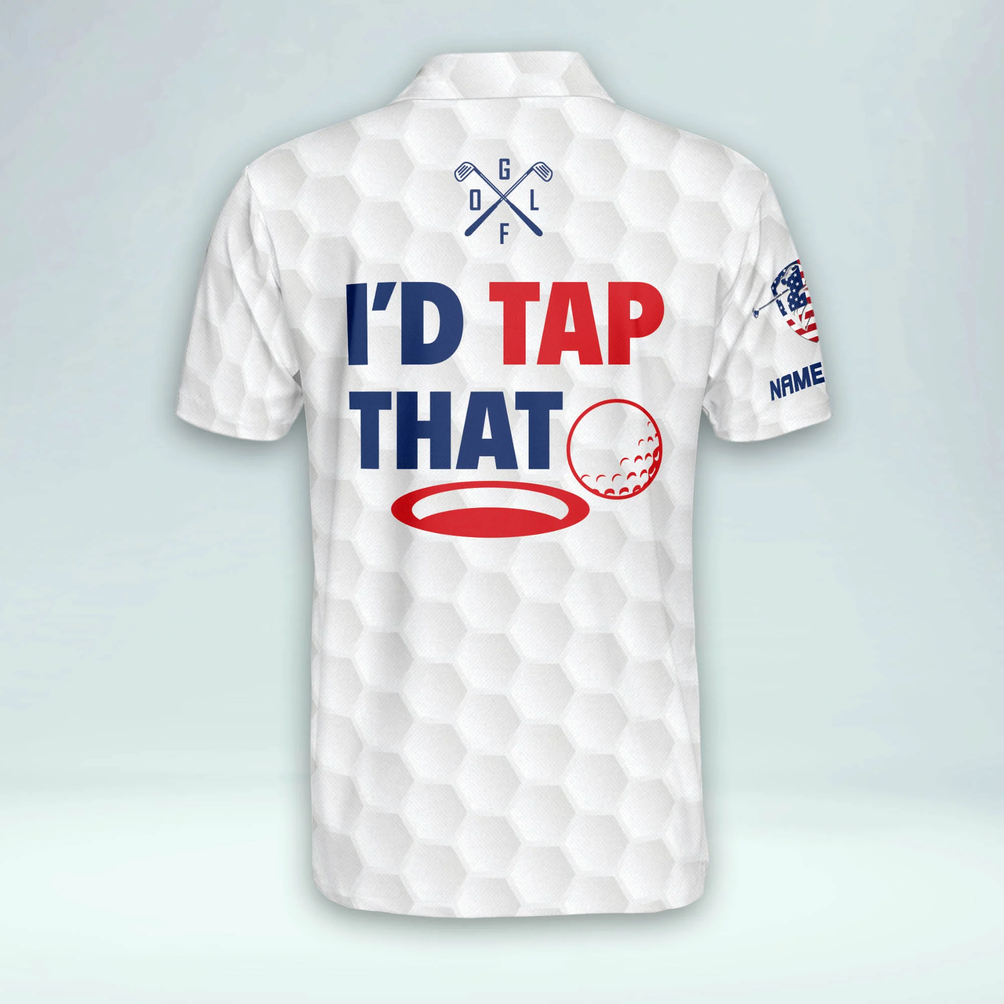 Just Tap It In American Flag Custom Name Golf Polo Shirtlf Gift For Men, Golfing Apparel