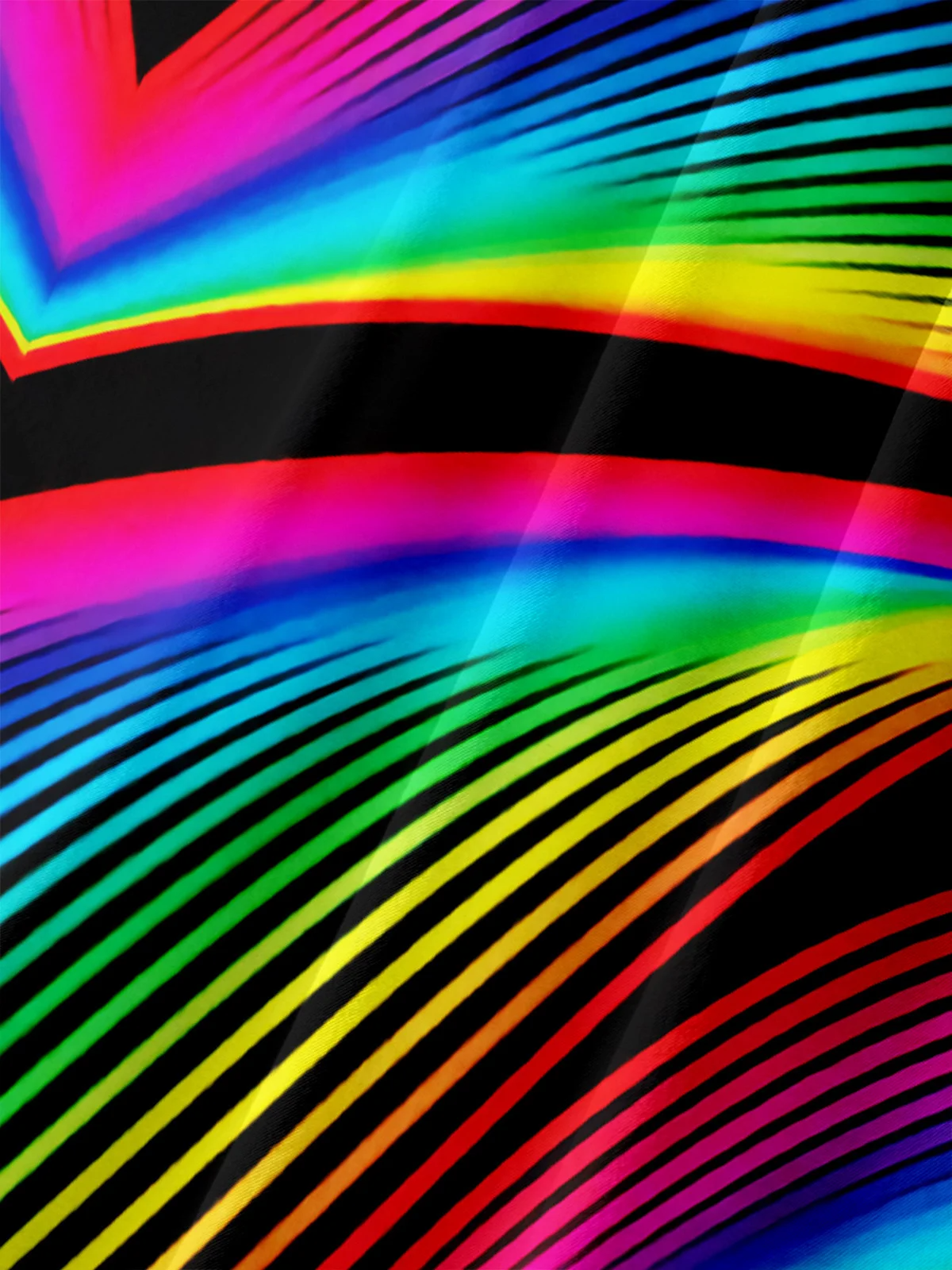 LGBT Color Stripe Rainbow Colorful Hawaiian Golf Shirt, Unique Golf Shirt, Tropical Vibe Funny Golf Shirt