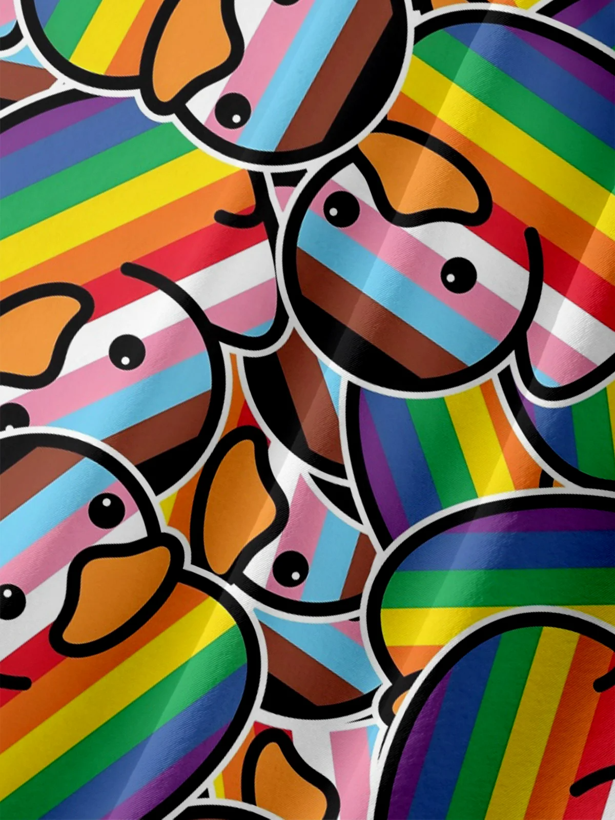LGBT Pride Month Rainbow Duck Hawaiian Golf Shirt, Unique Golf Shirt, Tropical Vibe Funny Golf Shirt