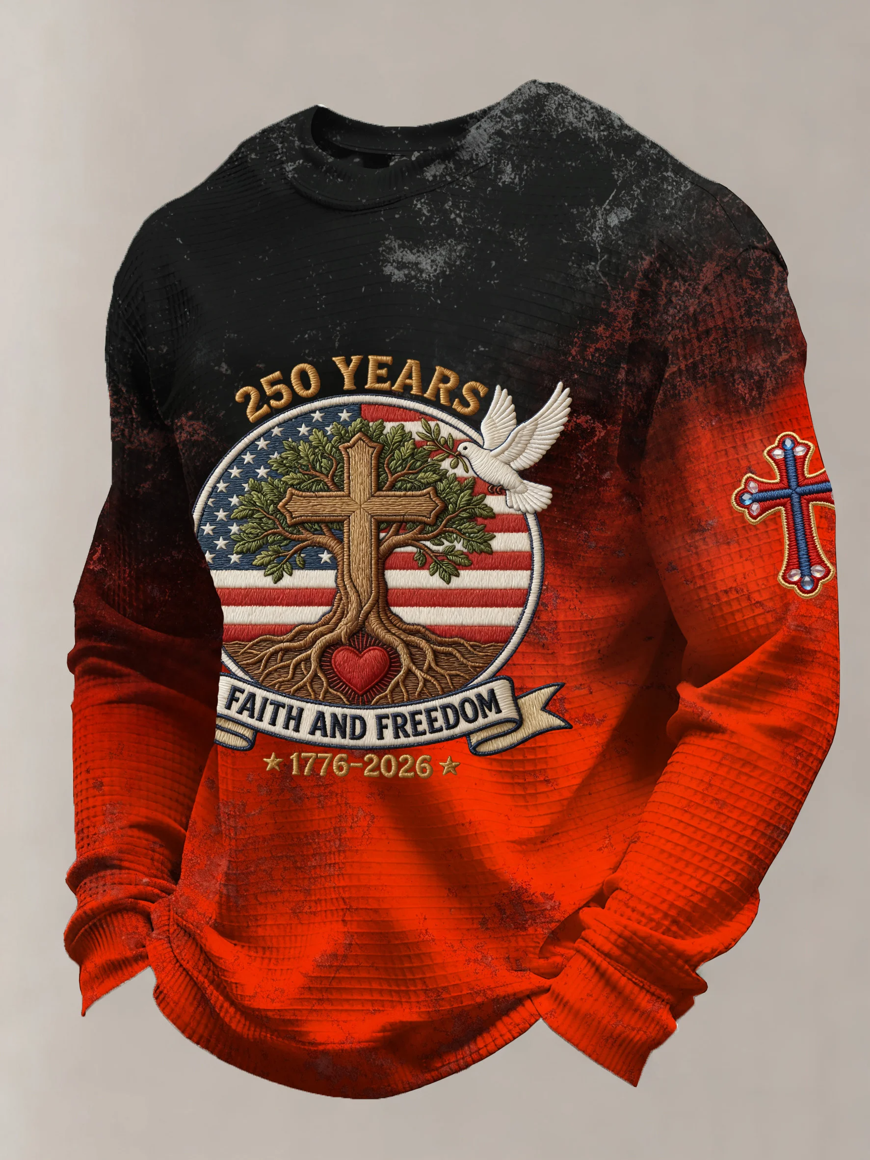 250 Years Faith And Freedom Red And Black Golf Shirt, Patriotic Golf Shirt, 4th Of July Golf Shirts For Men