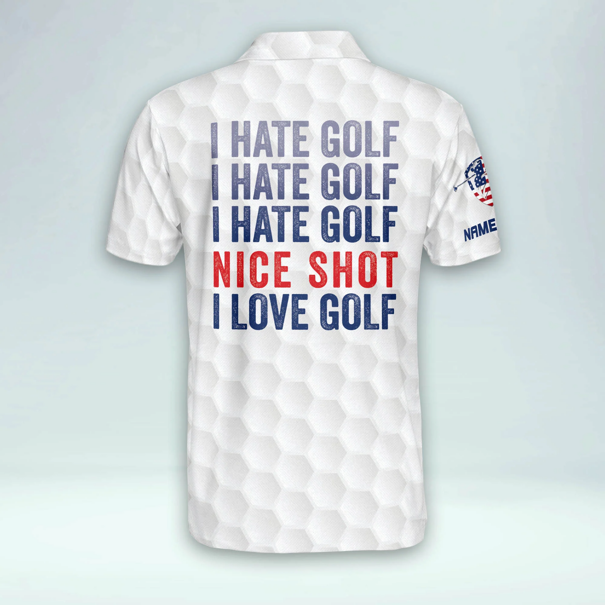 I Hate Golf Nice Short I Love Golf USA Flag Custom Golf Polo Shirtlf Gift For Men, Golfing Apparel
