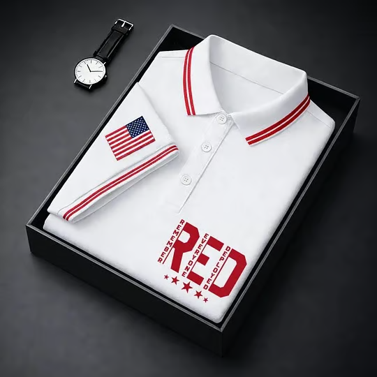 Red Friday Remember Everyone Deployed Printed Polo, Military Honor Polo Shirtor Men