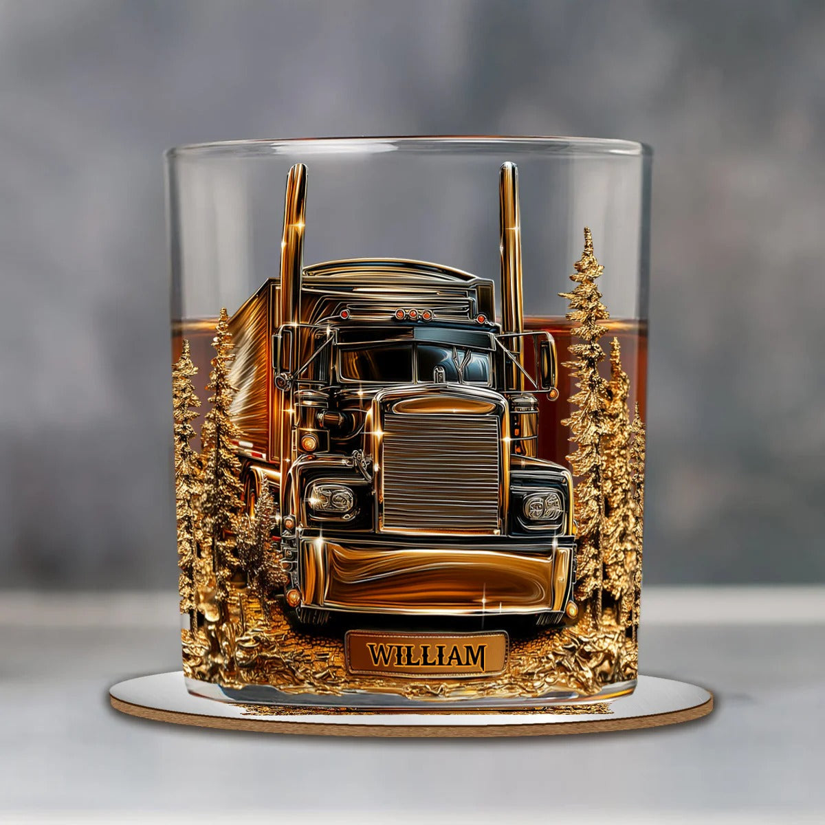 Best Truck Driver - Personalized Trucker Whiskey Glass, Luxury Whiskey Glass, Truck Driver Gift