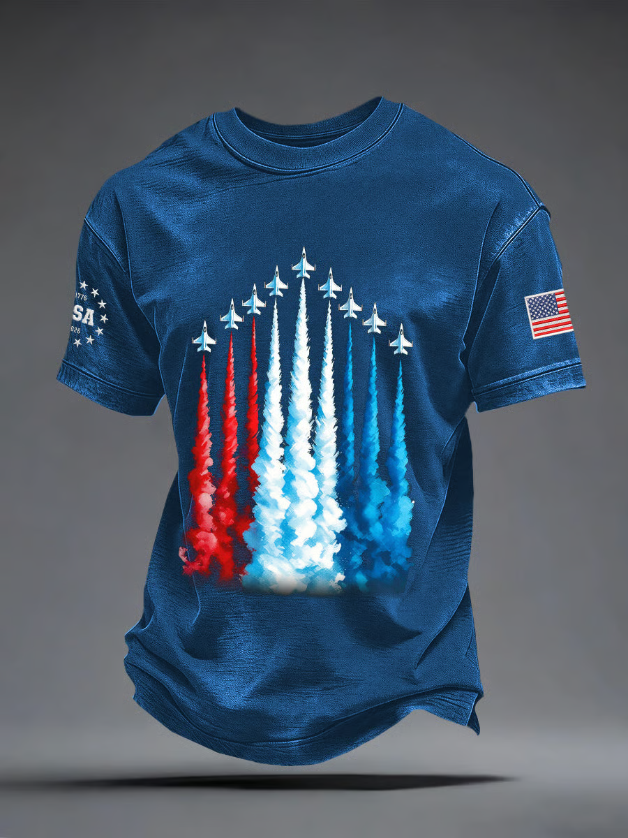Red White Blue Sky Tribute Patriotic Golf Shirt, 4th Of July Golf Shirt, Golf Shirts For Men, 250th Anniversary Golf T-Shirt
