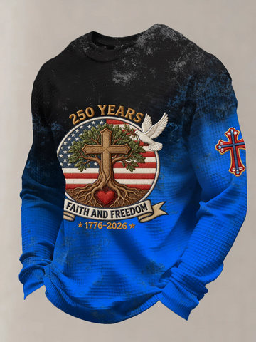 250 Years Faith And Freedom Black And Blue Golf Shirt, Patriotic Golf Shirt, 4th Of July Golf Shirts For Men