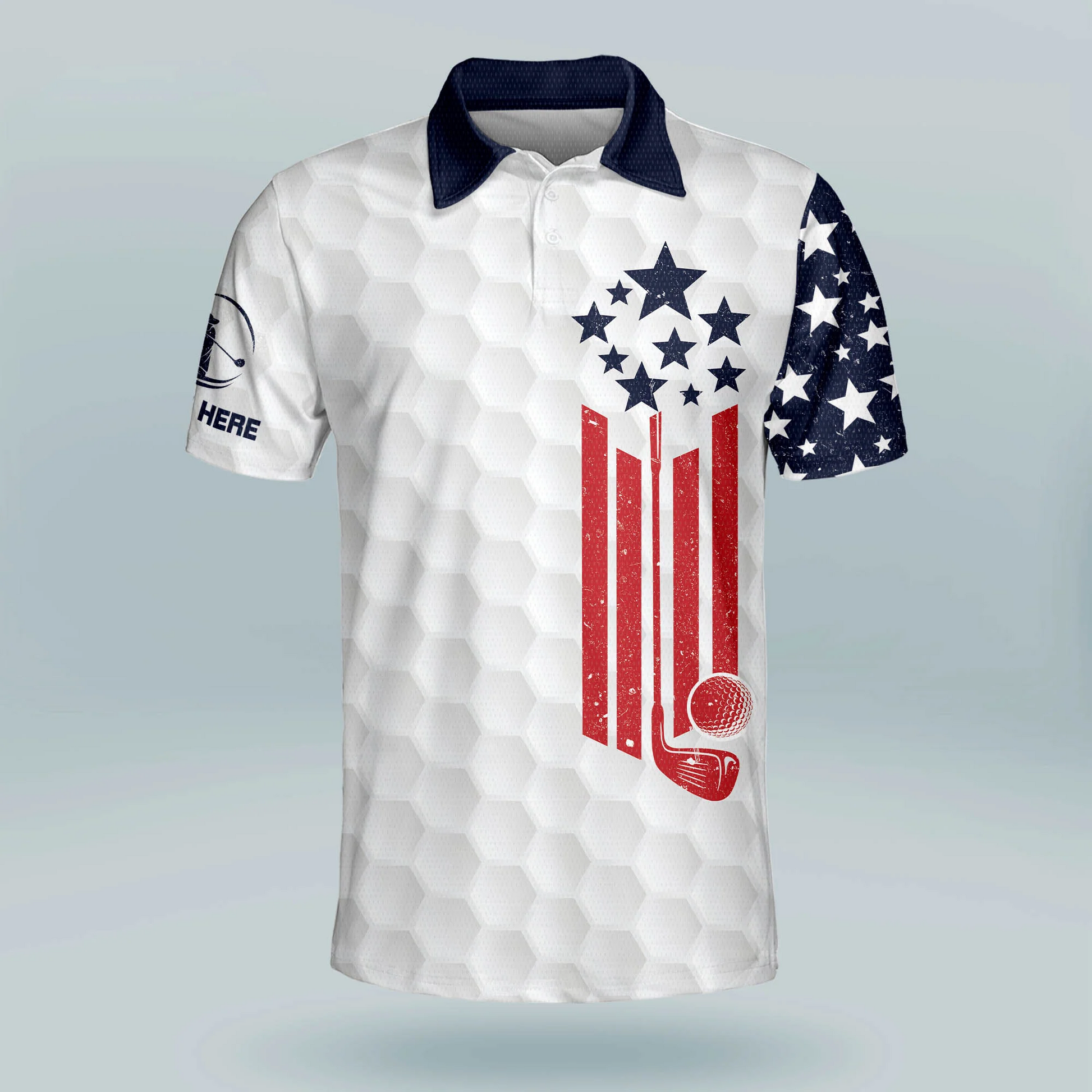Custom Name The Legend Has Retired American Flag Golf Polo Shirtlf Gift For Men, Golfing Apparel
