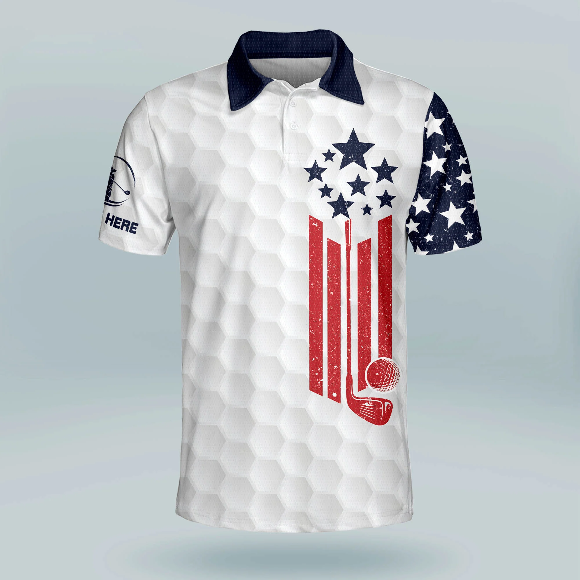 Custom Name The Legend Has Retired American Flag Golf Polo Shirtlf Gift For Men, Golfing Apparel