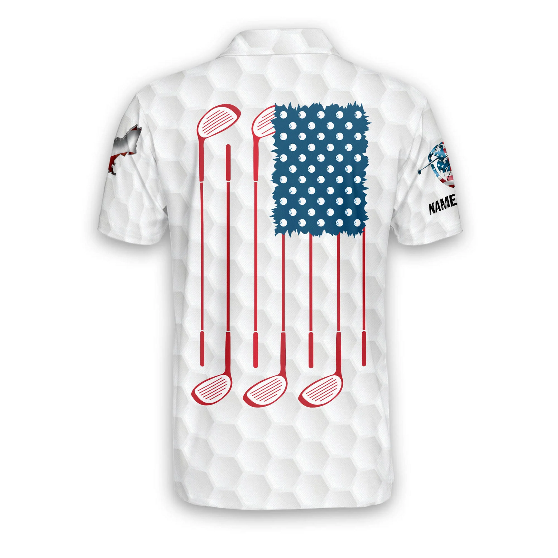 Proud Golf American Flag Custom Name Golf Polo Shirtlf Gift For Men, Golfing Apparel