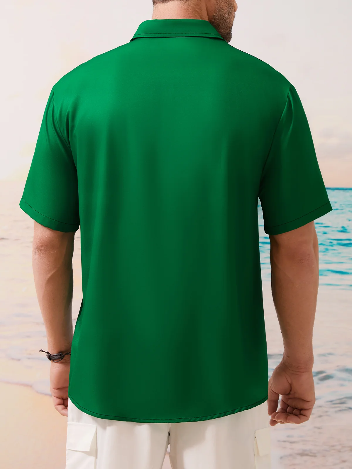 Green St. Patrick's Day Lucky Clover Hawaiian Golf Shirt, Holiday Hawaiian Shirt, Tropical Vibe Men's Golf Shirt