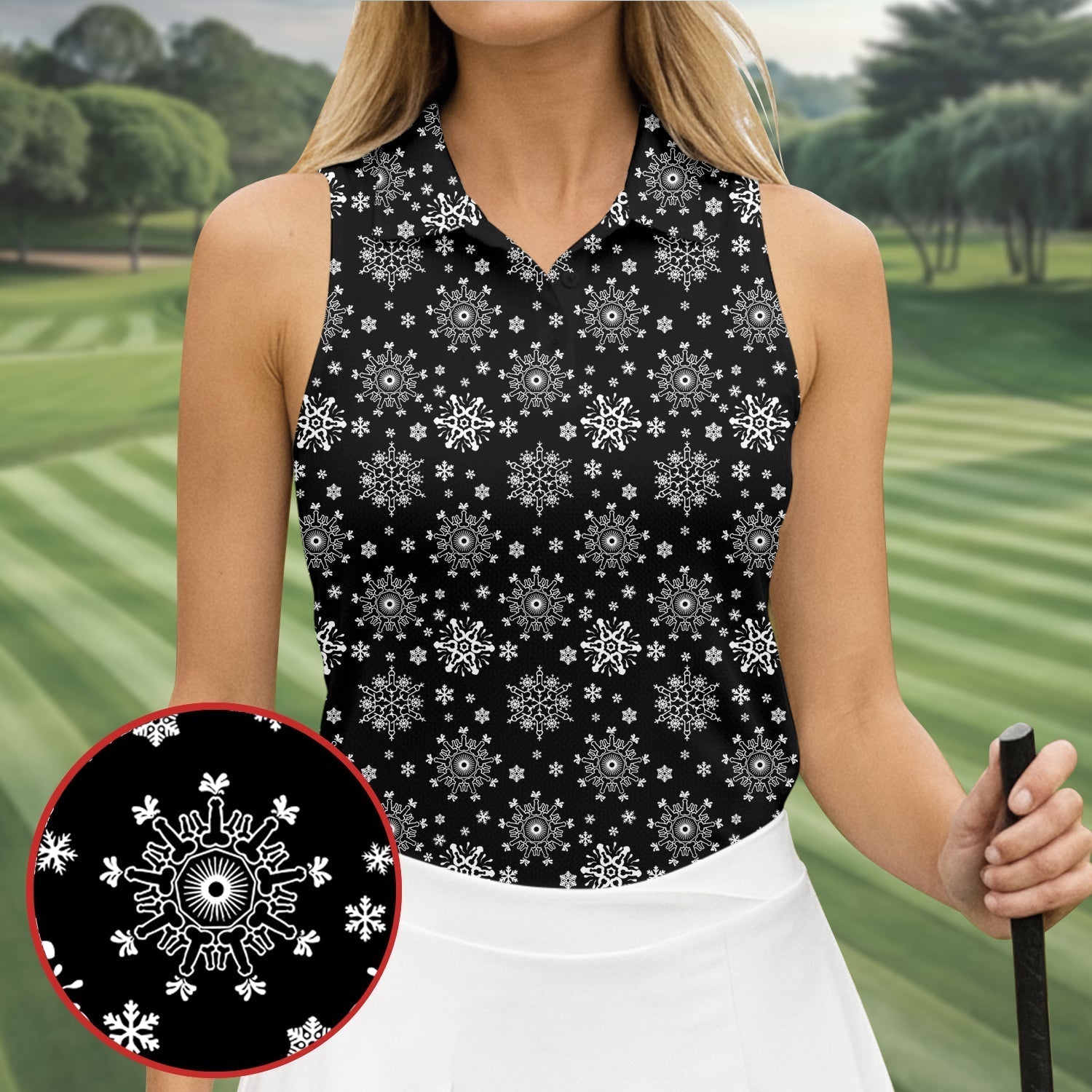 Dirty Funny Adult Humor Snowflakes Black Golf Shirt, Fun Women's Golf Shirts, Christmas Golf Shirt, Ladies Golf Shirts