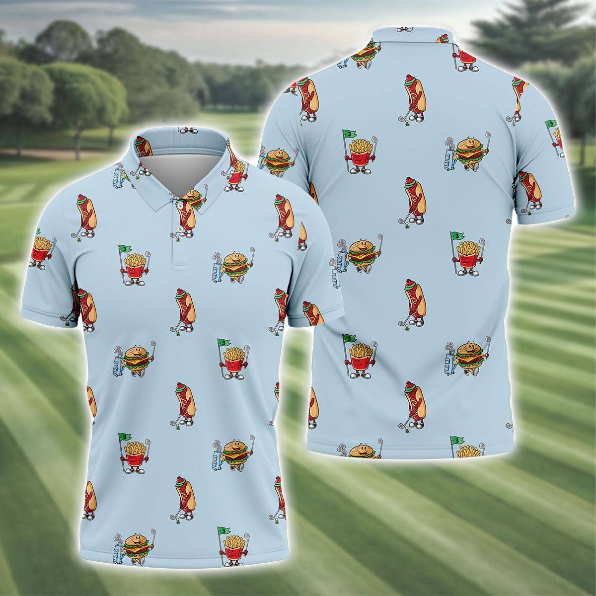 Custom Hot Dog Relish Funny Golf Polo ShirtGolfing Apparel, Golf Gifts For Men