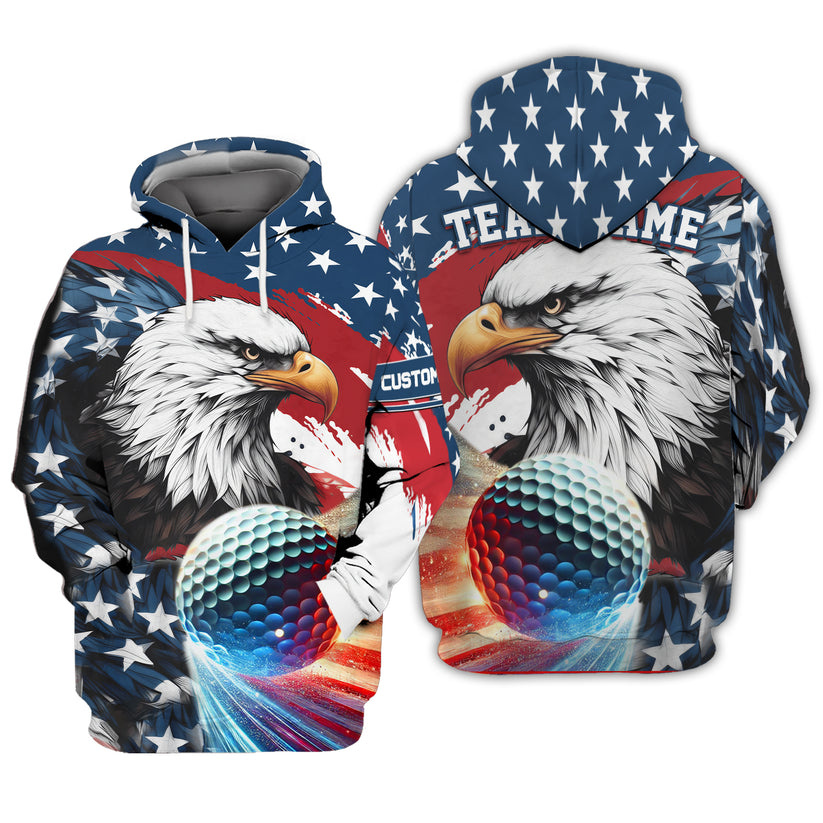American Eagle Custom Golf Polo ShirtCustom Men's Golf Polo ShirtGolfing Apparel, Gift For Golfers