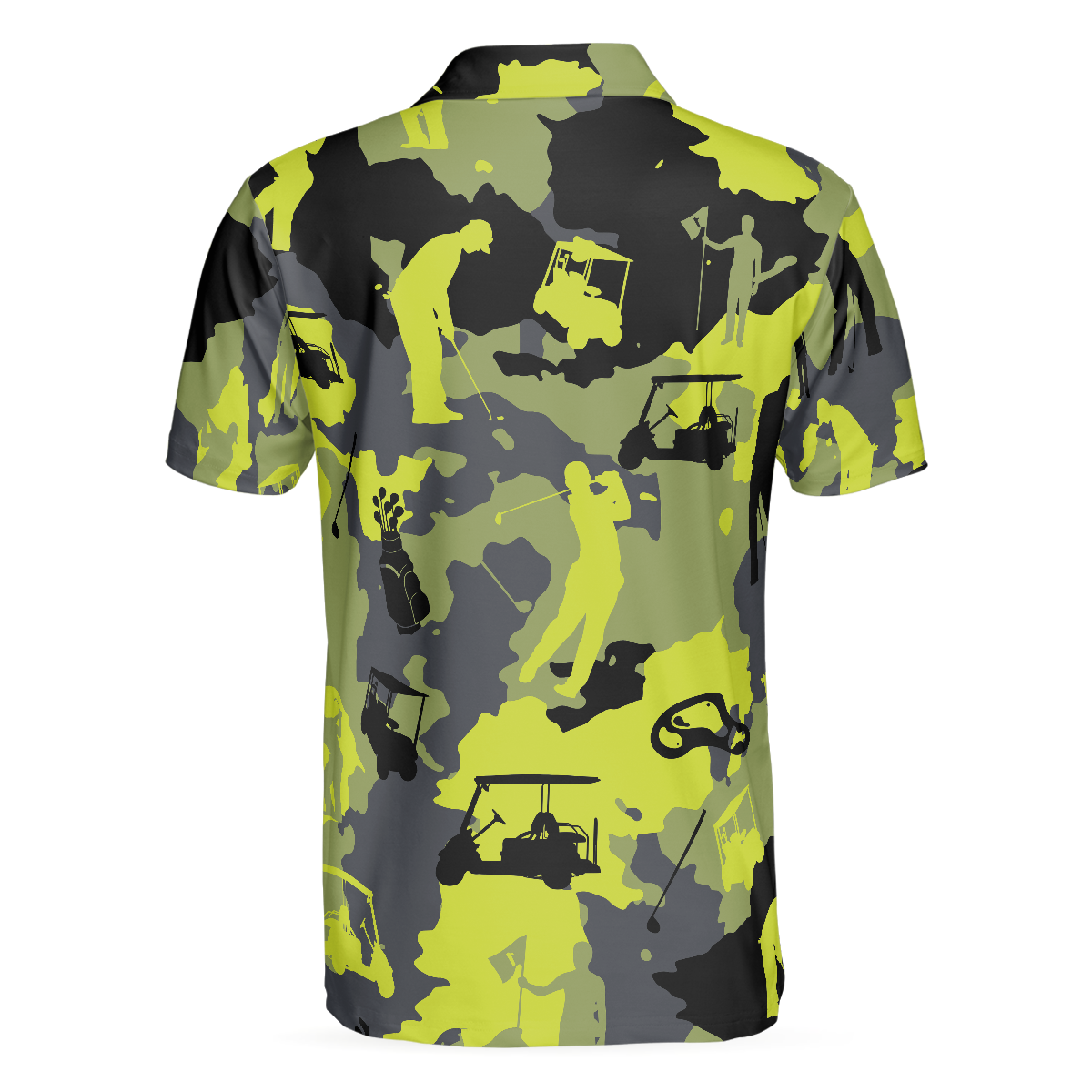 Green And Grey Camouflage Golf Polo ShirtGolfing Apparel, Golf Clothing, Mens Golf Gift