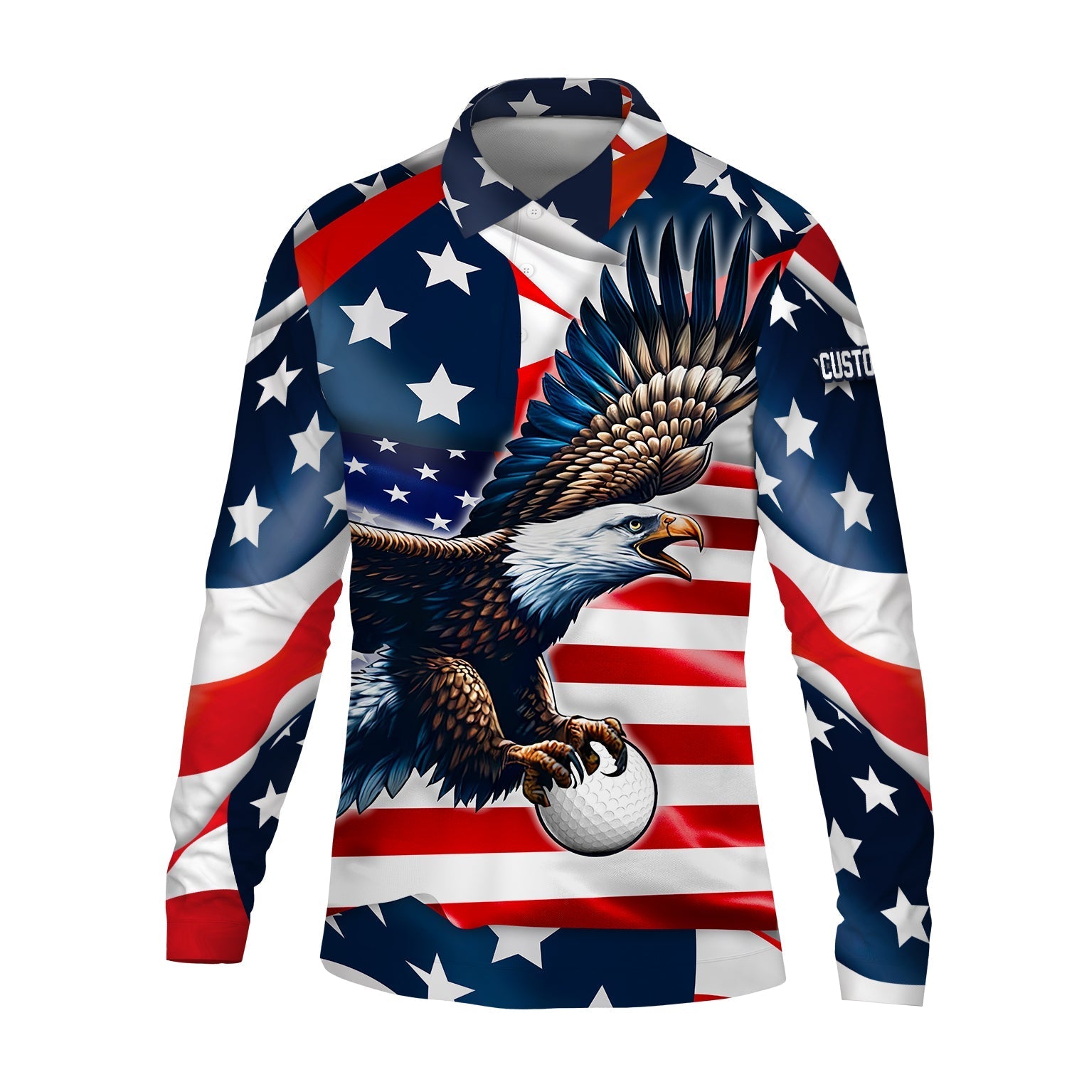 American Flag Custom Golf Polo ShirtGift For Golfers, Golf Gift For Men