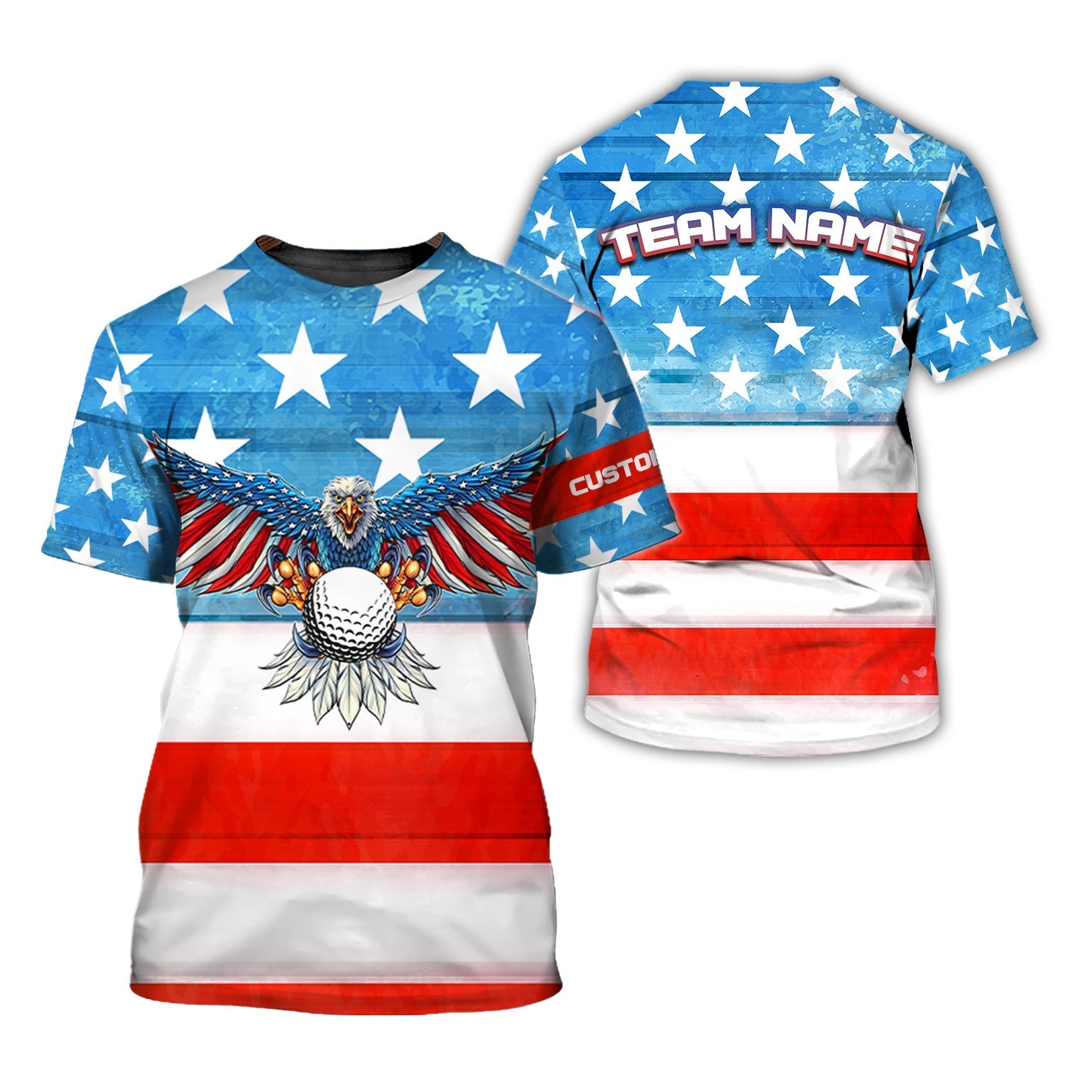 American Flag Eagle Customize Golf Polo ShirtGift For Golfers, Golf Gift Ideas