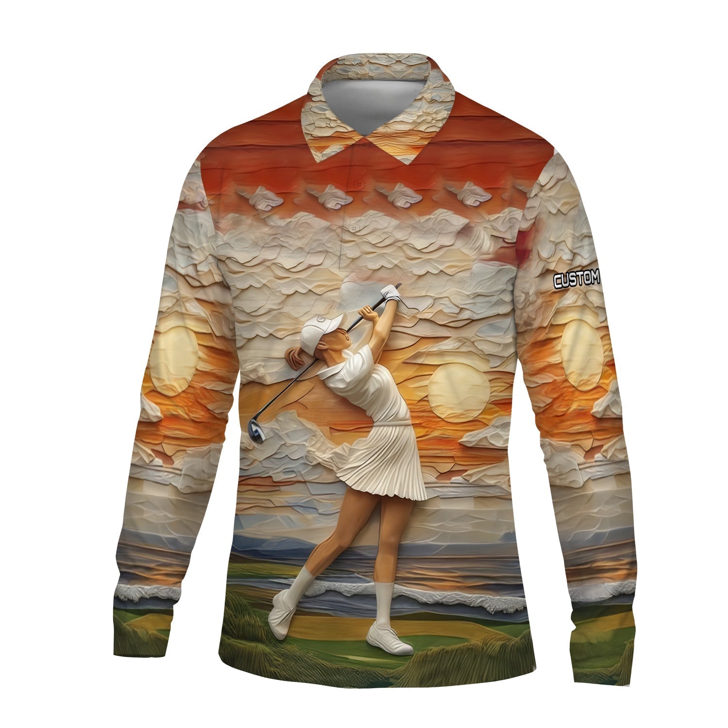 Golder Hour Golf Polo ShirtGolfing Apparel, Mens Golf Gifts