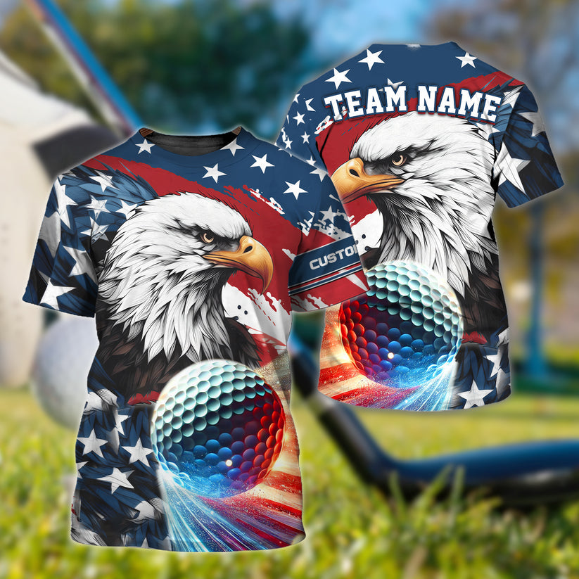 American Eagle Custom Golf Polo ShirtCustom Men's Golf Polo ShirtGolfing Apparel, Gift For Golfers