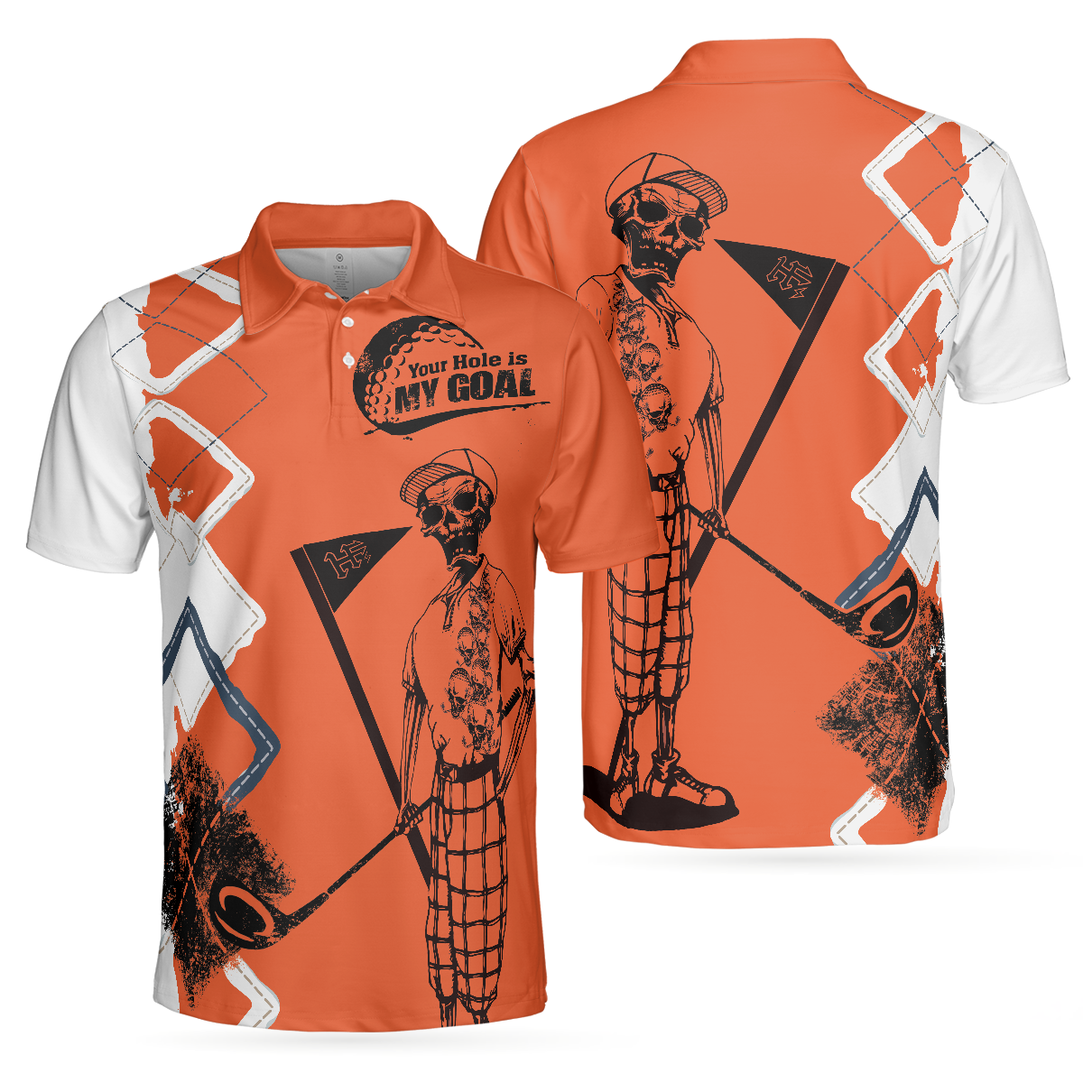 Your Hole Is My Goal Men's Golf Polo Shirtolfing Apparel, Mens Golf Gift