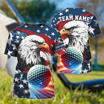 American Eagle Custom Golf Polo ShirtUS Patriotic Pride Men's Golf Polo ShirtPatriotic Golf Shirt, USA Golf Shirt