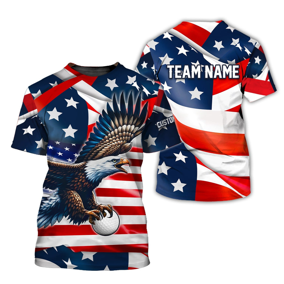 American Flag Custom Golf Polo ShirtGift For Golfers, Golf Gift For Men