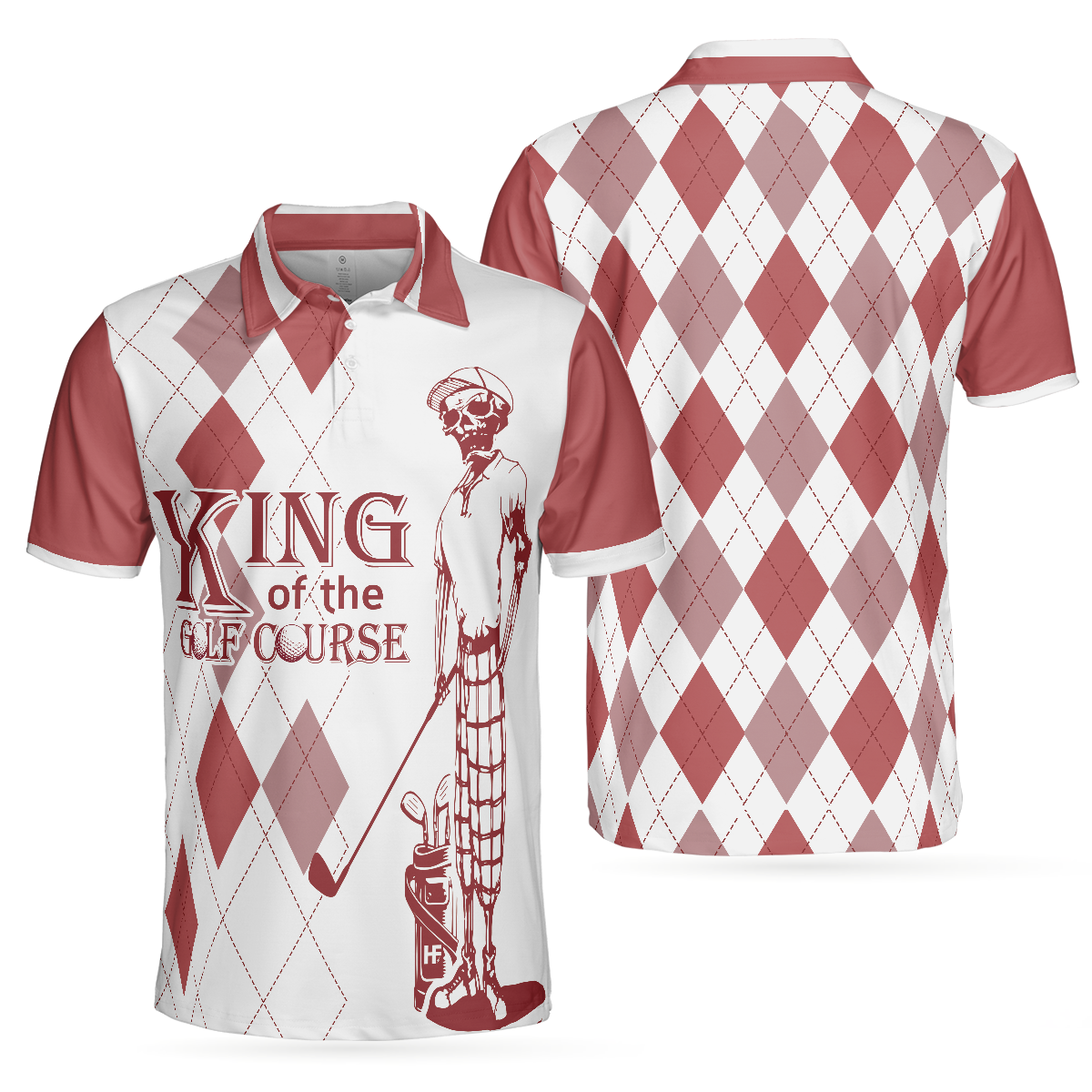King Of The Golf Course Golf Polo ShirtGolfing Apparel, Golf Clothing, Mens Golf Gift