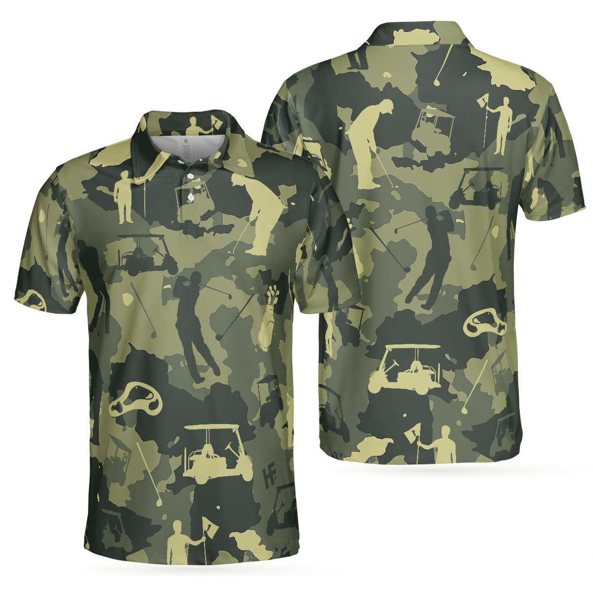 Camouflage Golf Polo ShirtGolfing Apparel, Mens Golf Gift