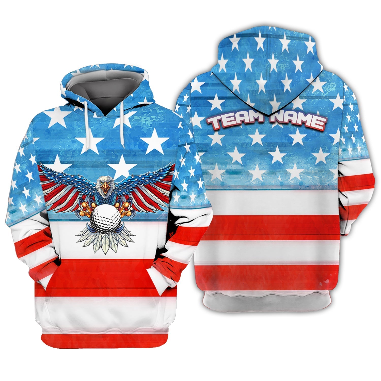American Flag Eagle Customize Golf Polo ShirtGift For Golfers, Golf Gift Ideas