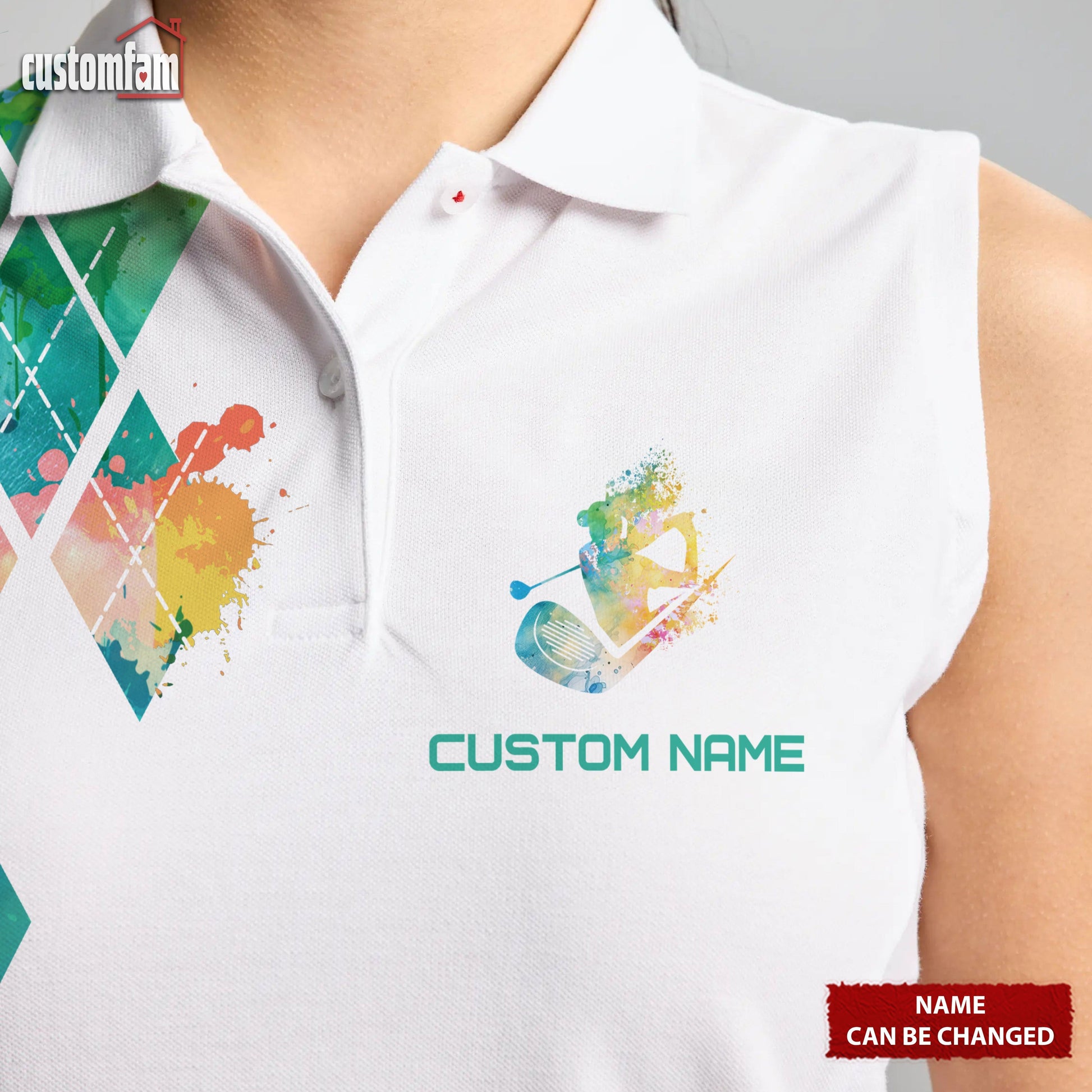 Swing Swear Drink Repeat Custom Name Golf Polo ShirtWomen Sleeveless Polo ShirtGift For Golfers