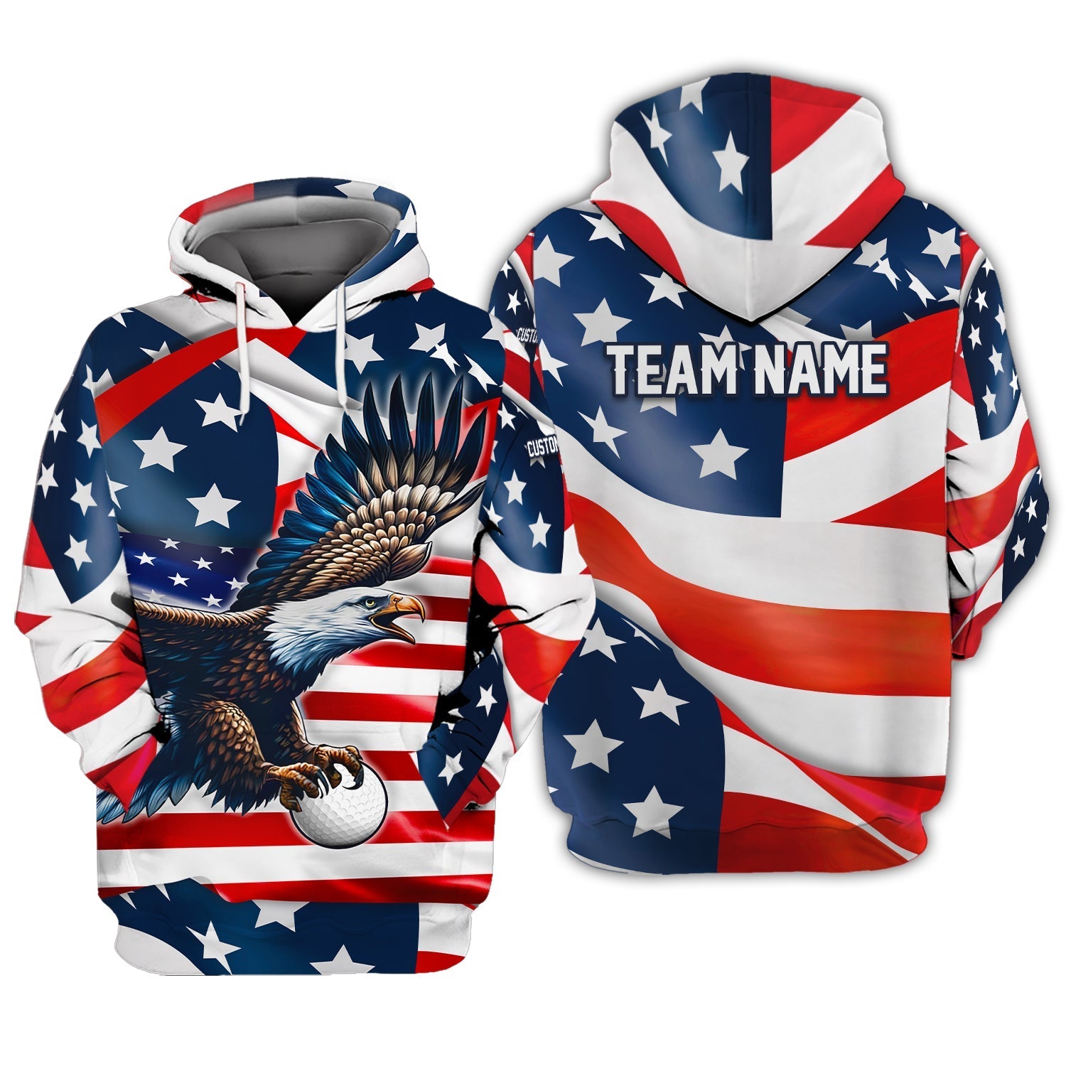 American Flag Custom Golf Polo ShirtGift For Golfers, Golf Gift For Men