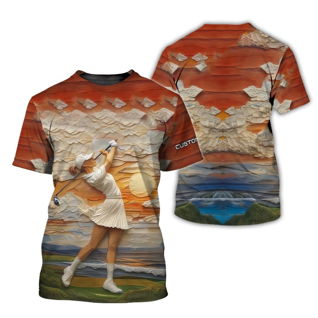 Golder Hour Golf Polo ShirtGolfing Apparel, Mens Golf Gifts