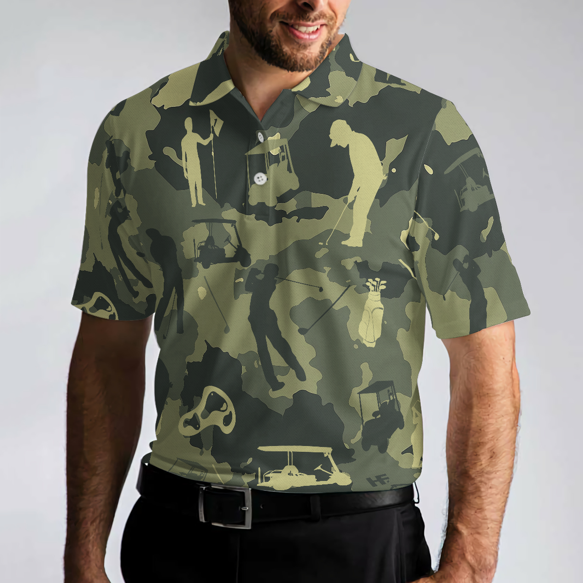 Camouflage Golf Polo ShirtGolfing Apparel, Mens Golf Gift