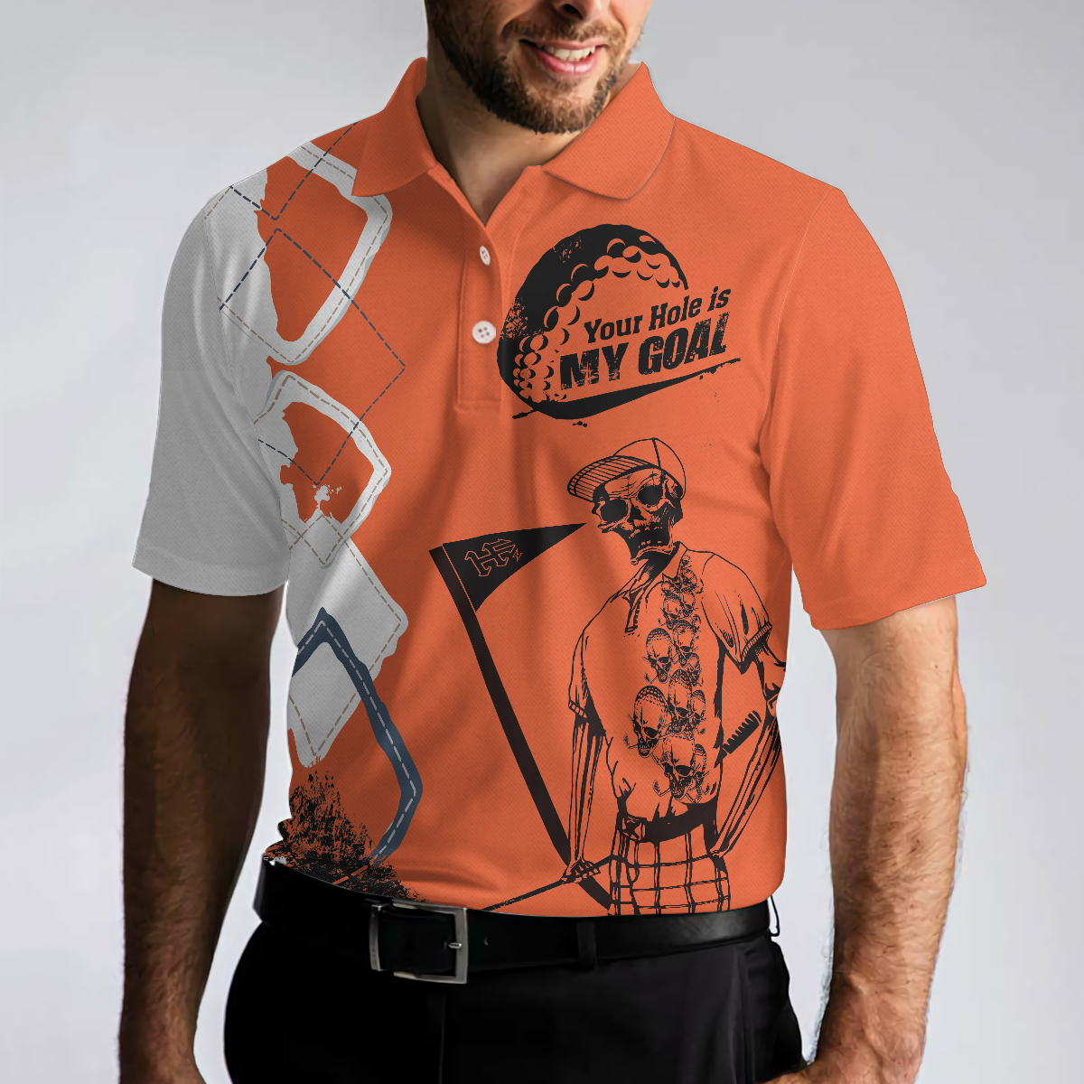 Your Hole Is My Goal Men's Golf Polo Shirtolfing Apparel, Mens Golf Gift