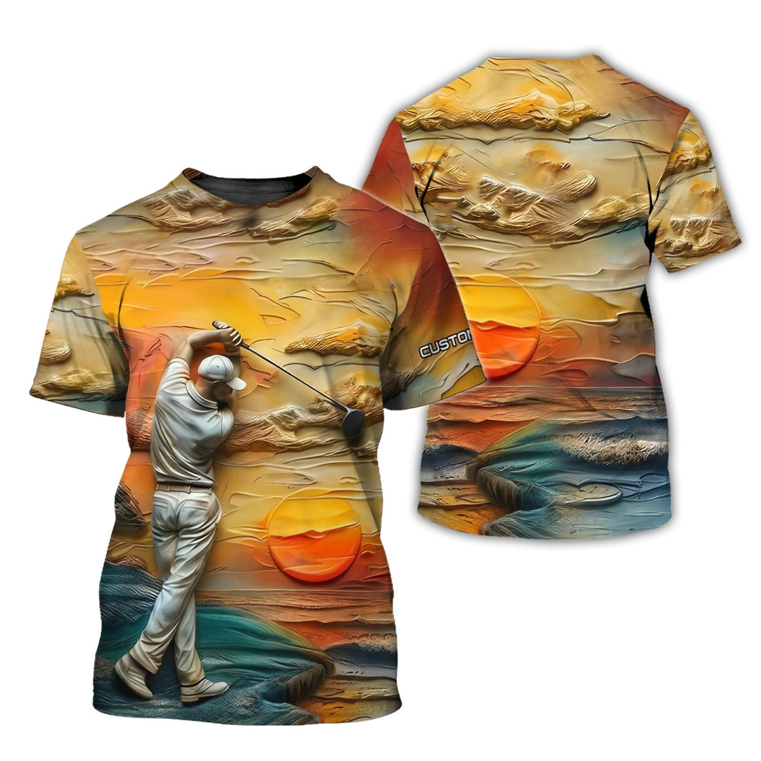Golder Hour Golf Polo ShirtGolfing Apparel, Golf Gift For Men
