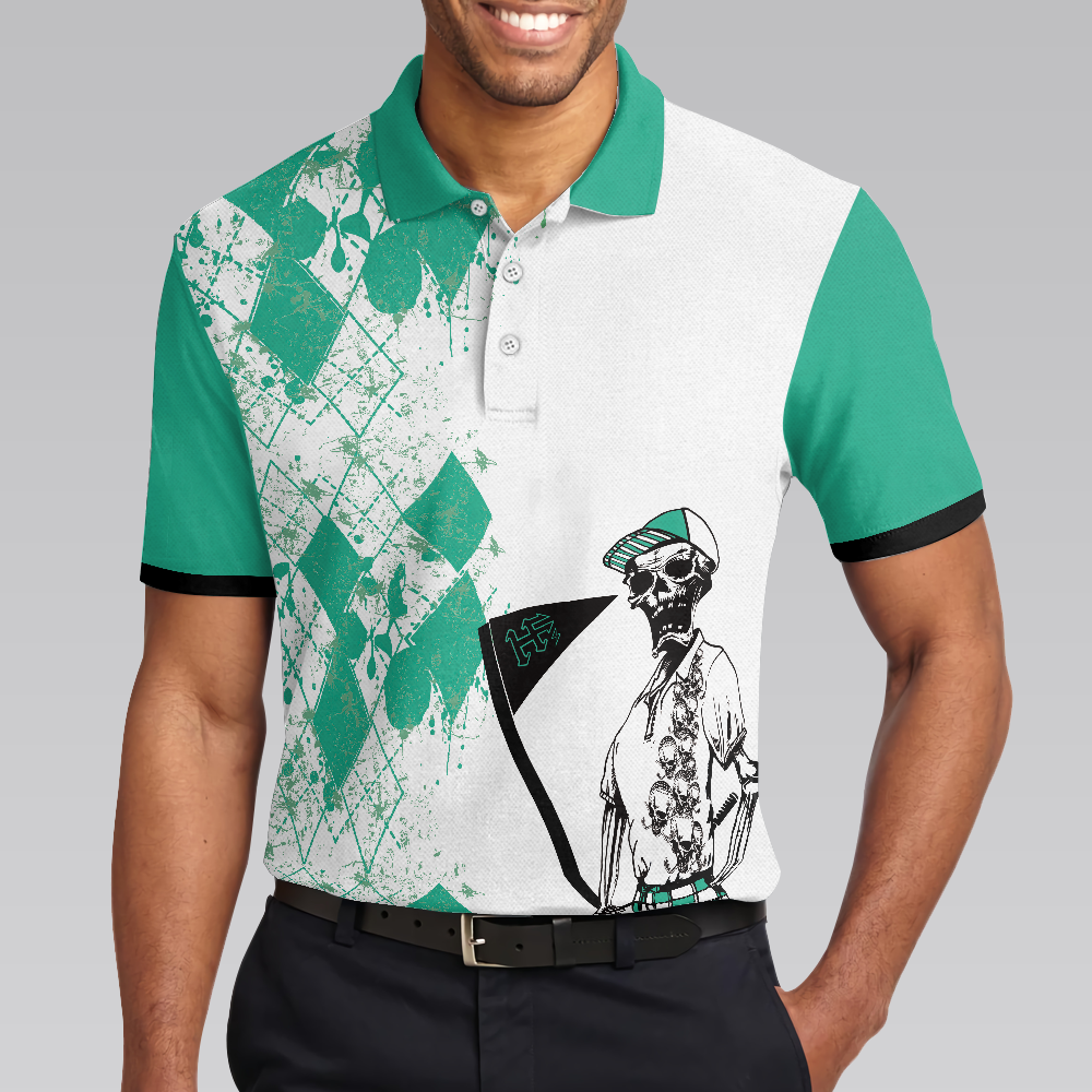 Skeleton Golfer Golf Polo ShirtGolfing Apparel, Golf Clothing, Mens Golf Gift