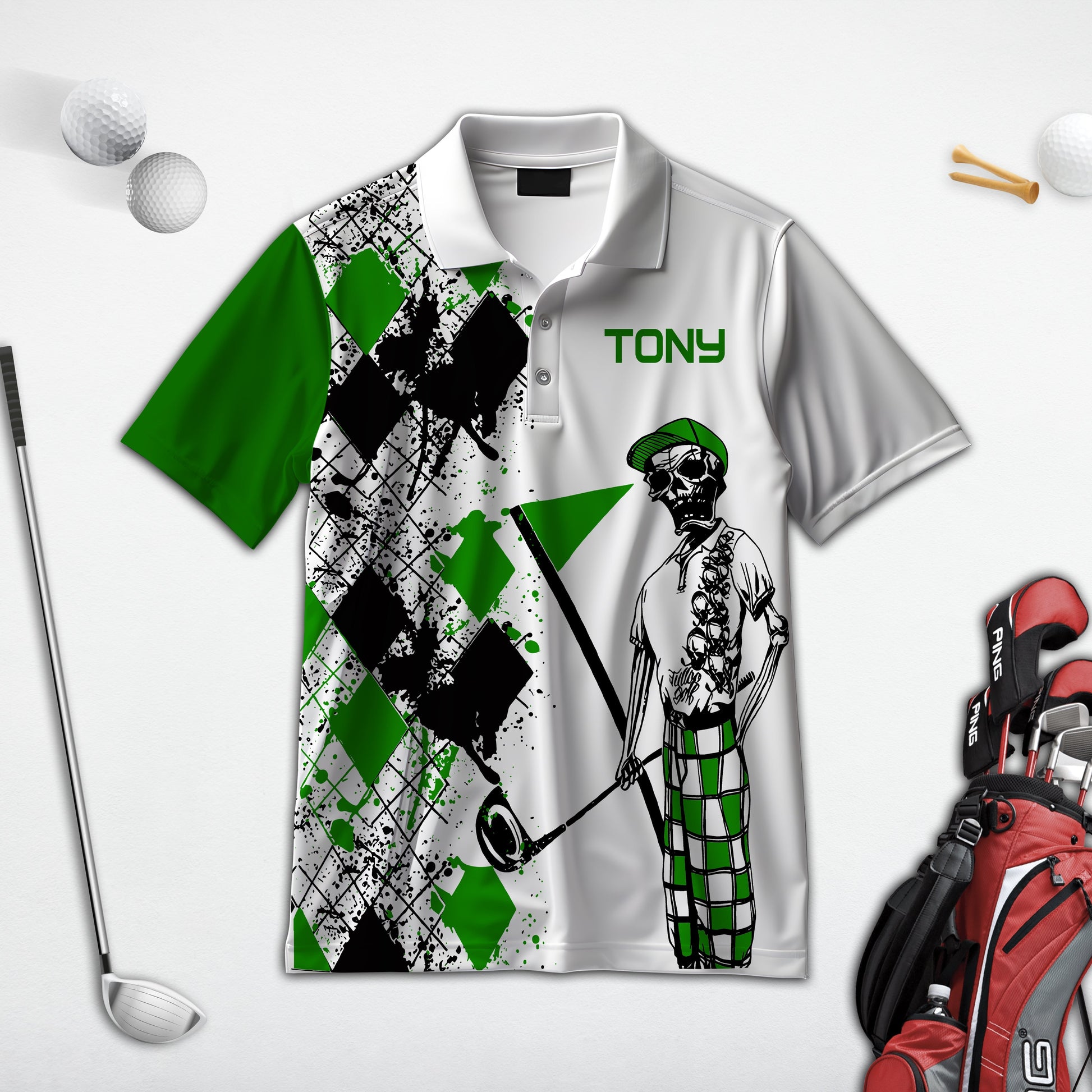 Swing Swear Drink Repeat Personalized Name 3D Golf Polo ShirtGolf Shirt, Gift For Golfers