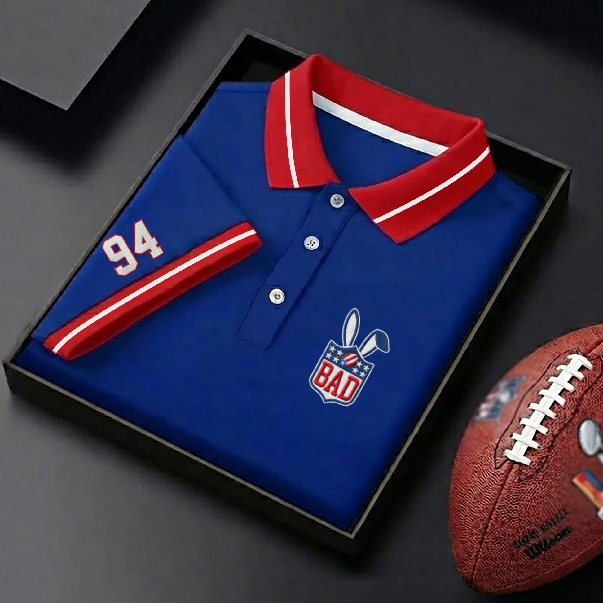 Bad Bunny 94 The Benito Bowl Sport Polo, Gift Ideas For Football Fans, Game Day Football Theme Bad Bunny Shirt