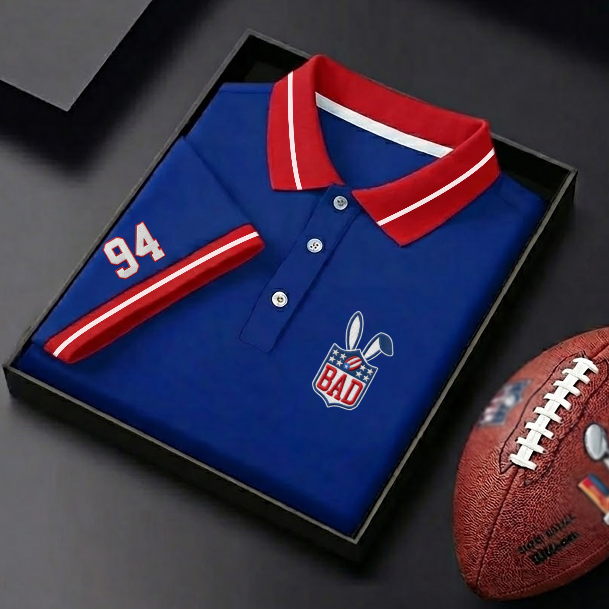 Bad Bunny 94 The Benito Bowl Sport Polo, Gift Ideas For Football Fans, Game Day Football Theme Bad Bunny Shirt