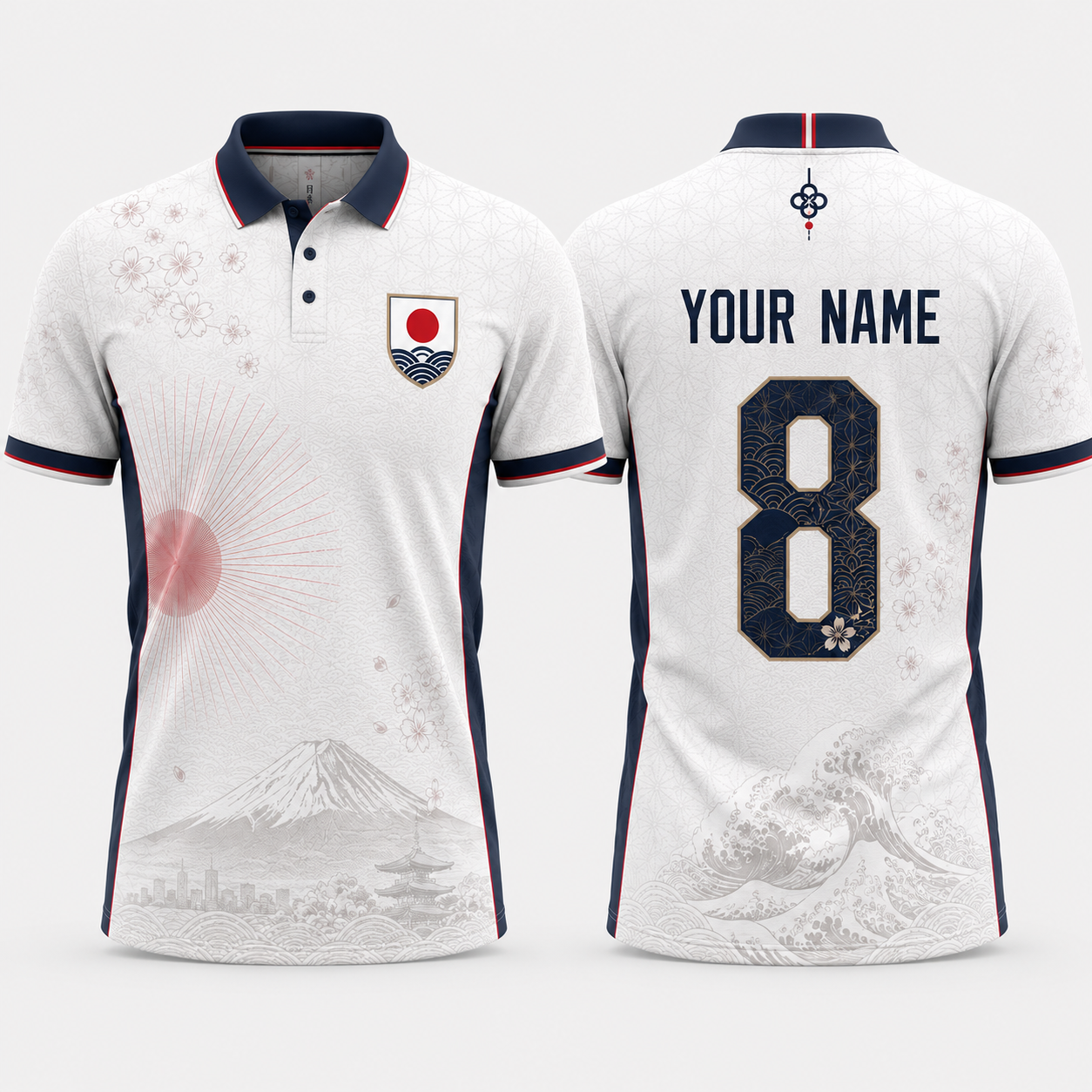 Japan Team Fooball Shirt, Japanesse Symbol V-NeckMen Football Lover, Soccer Fan Football Gifts