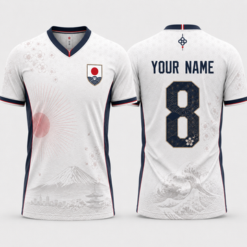 Japan Team Fooball Shirt, Japanesse Symbol V-NeckMen Football Lover, Soccer Fan Football Gifts