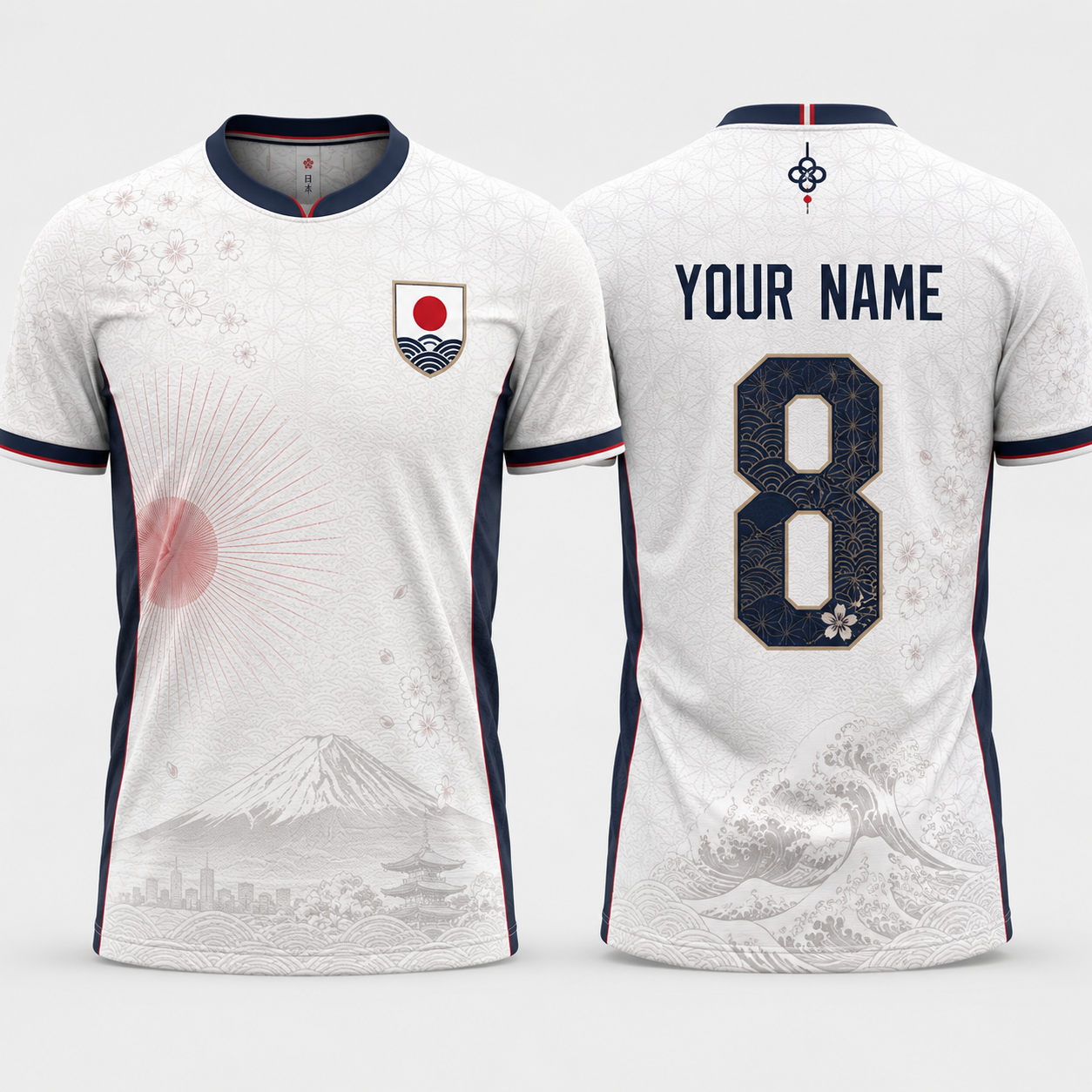 Japan Team Fooball Shirt, Japanesse Symbol V-NeckMen Football Lover, Soccer Fan Football Gifts