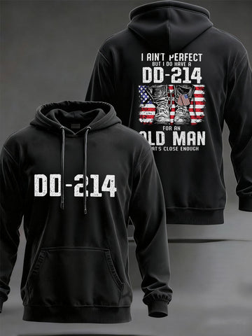 America 250 Polo Shirtn Men's I Ain`t Perfect But I Do Have DD-214 Veterans Casual Pocket Hoodie 4th Of July Shirt