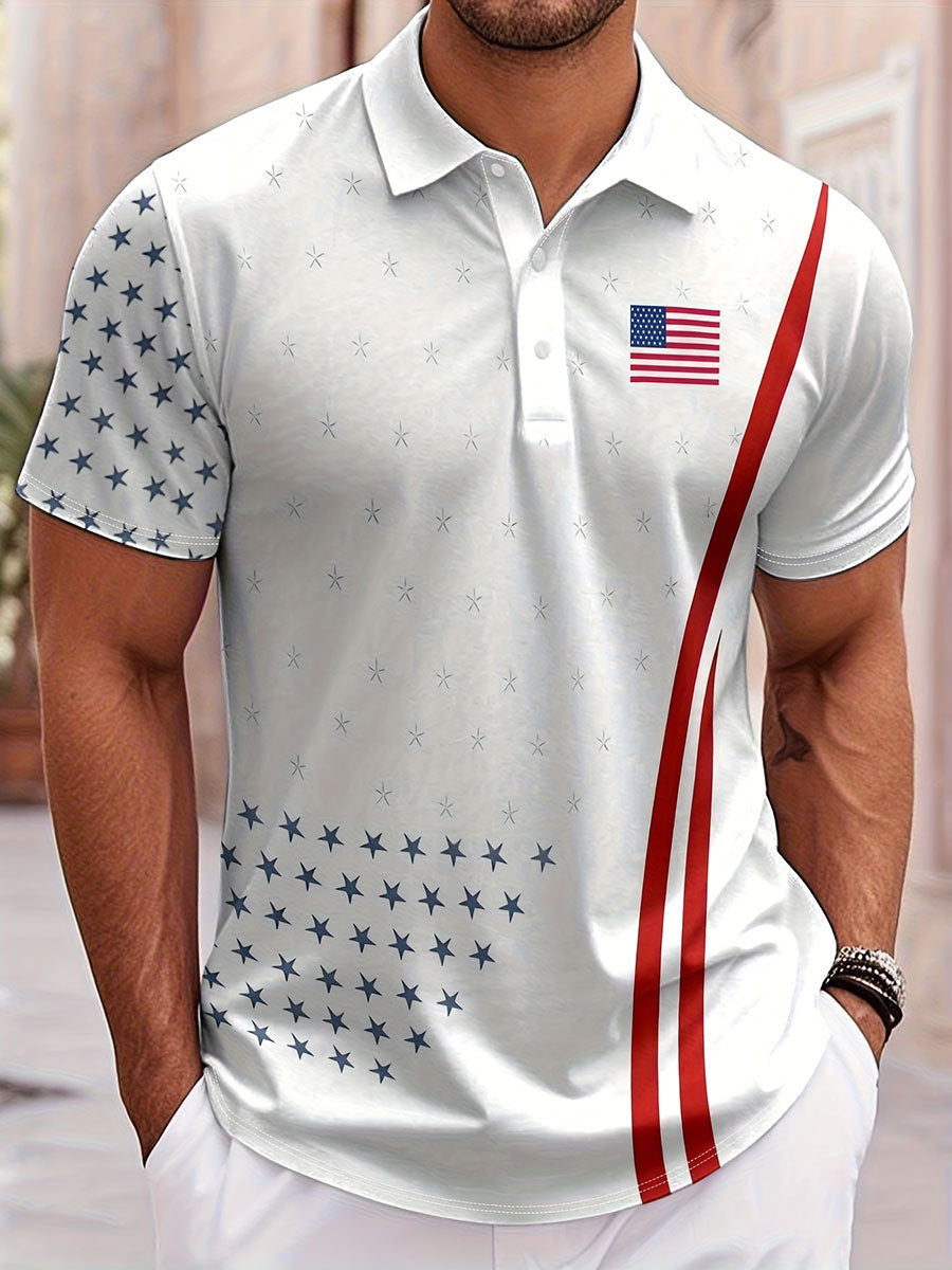 Vintage America 250 Patriotic Shirt Men's Polo Shirth Of July Shirt