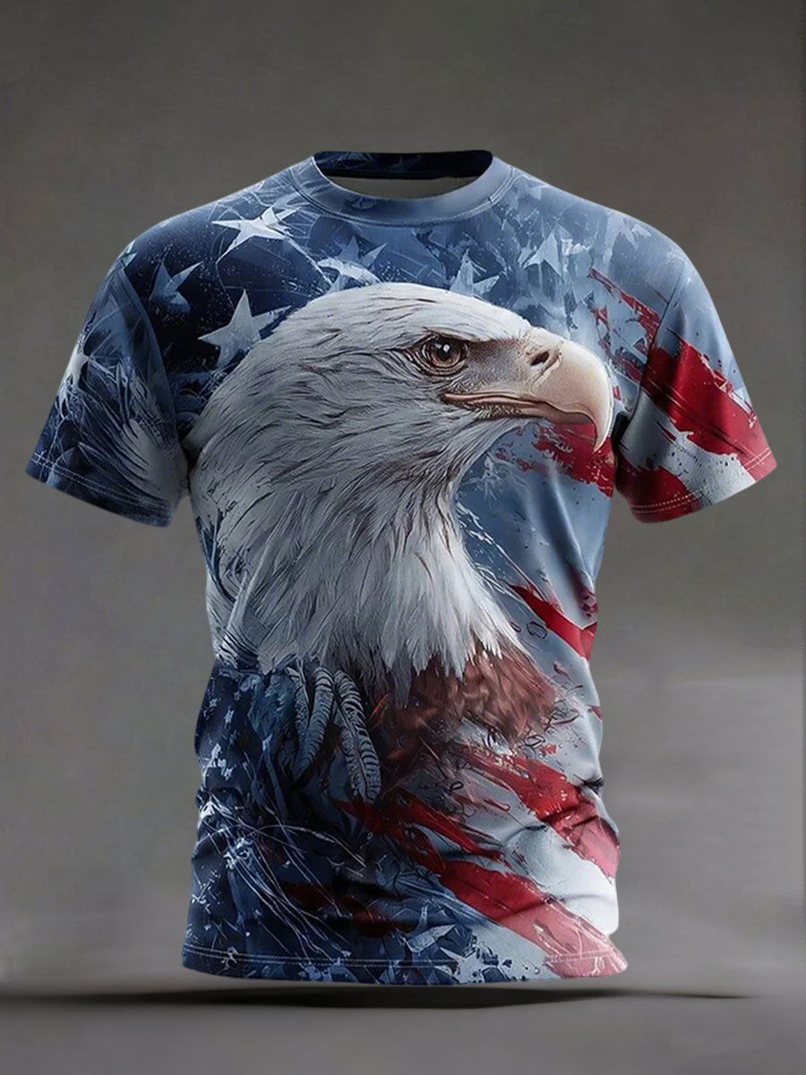 USA 250 Celebration Polo Shirtn's American Eagle Printed Casual T-Shirt 4th Of July Shirt
