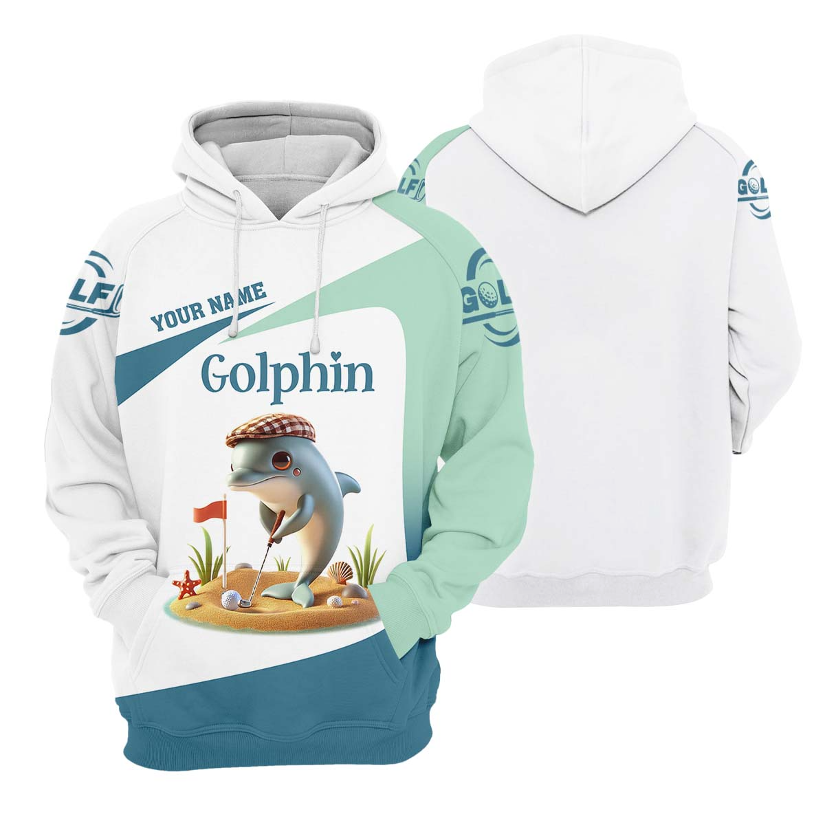 Golfin' Dolphin Custom Golf Polo ShirtLadies Golf Shirts, Womens Golf Gift, Funny Golf Polo Shirt